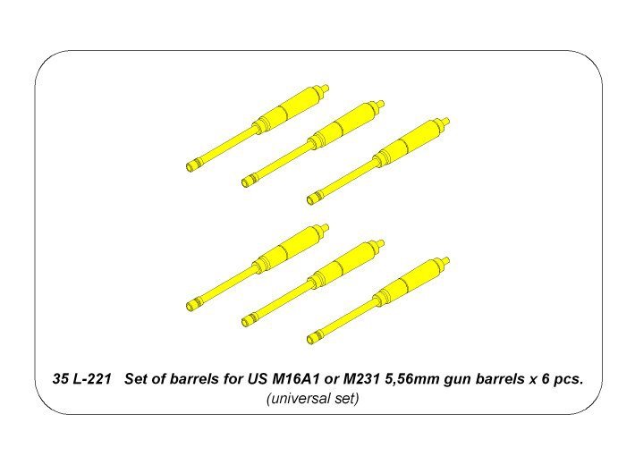 Aber 35L-221 Set of barrels for US M16A1 or M231 5,56mm gun barrels x 6 pcs. 1/35 – Bild 6