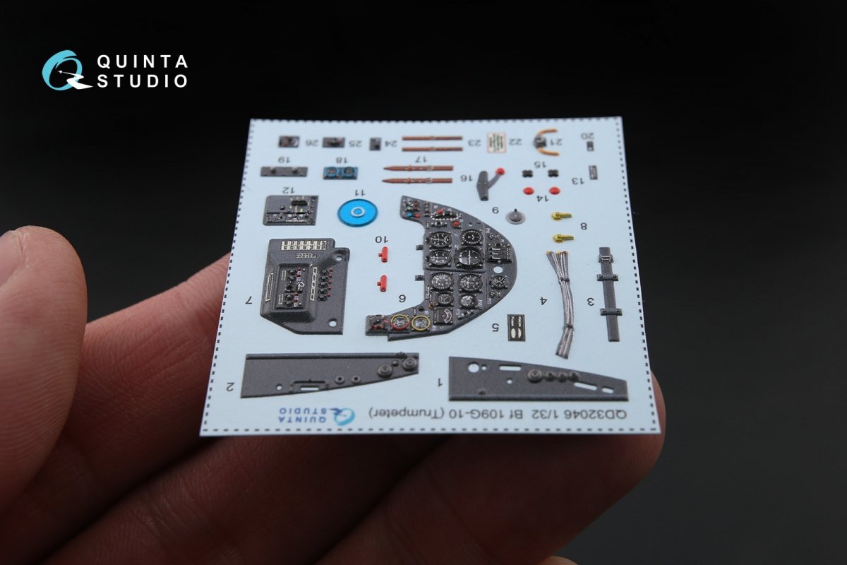 Quinta Studio QD32046 Bf 109G-10 3D-Printed &amp;amp; coloured Interior on decal paper (for Trumpeter kit) 1/32 – Bild 2
