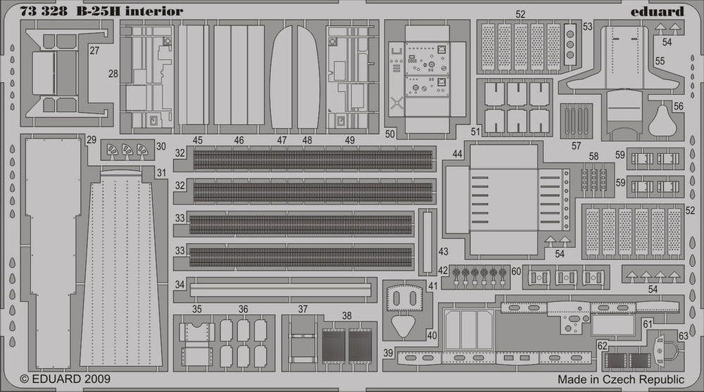 Eduard 73328 B-25H interior S. A. 1/72 HASEGAWA
