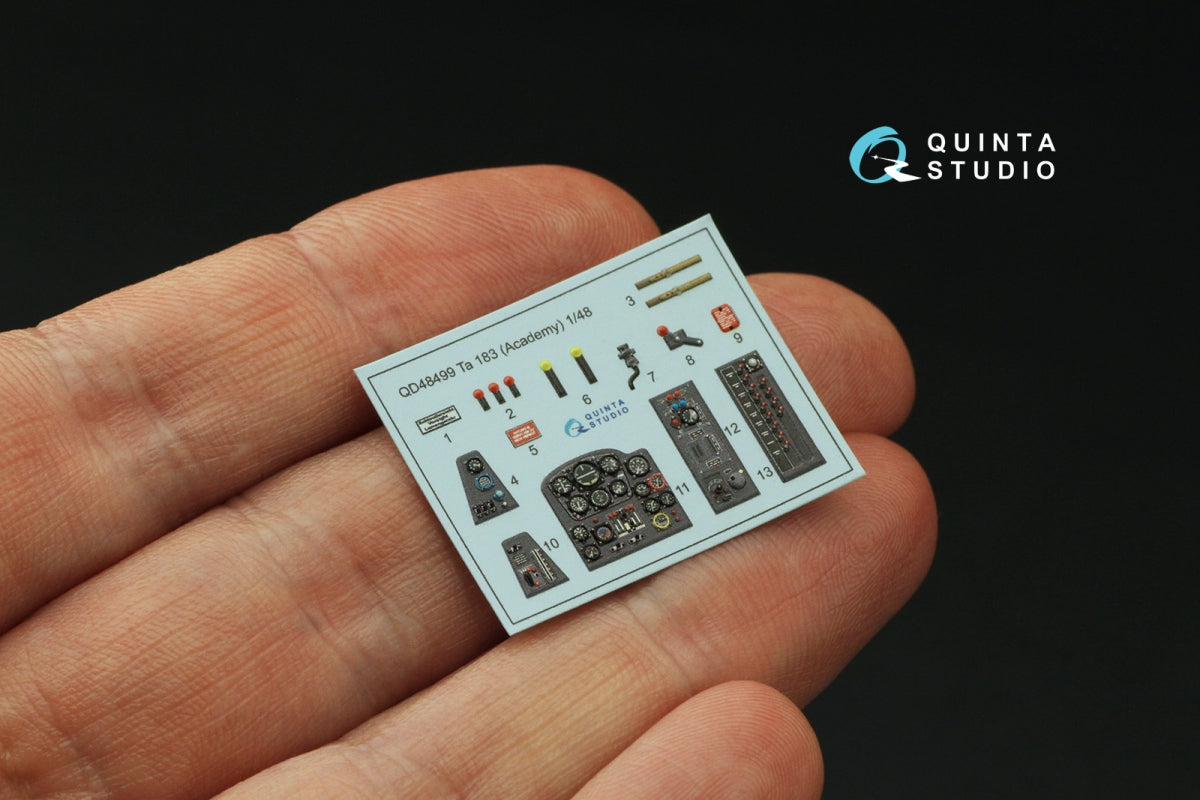 Quinta Studio QD48499 Ta 183 3D-Printed &amp;amp; coloured Interior on decal paper (Academy) 1/48 – immagine 5
