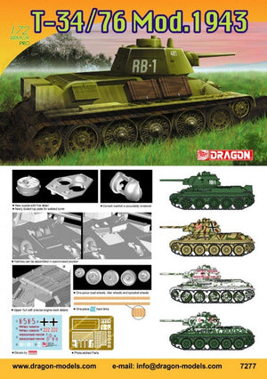 Dragon 7277 T-34/76 Mod.1943 1/72 – zdjęcie 2