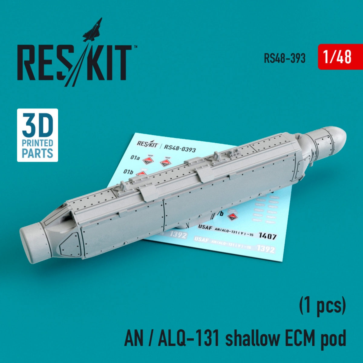 RESKIT RS48-0393 AN/ALQ-131 POD ECM PEU PROFONDE 1/48 