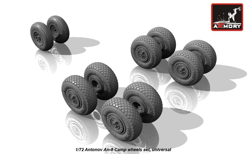 Roues de campement pour Antonov An-8 (Armory Models AW72027) à l'échelle 1/72