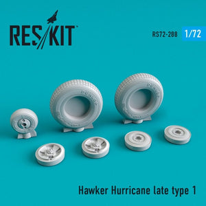 RESKIT RS72-0288 Hawker Hurricane wheels set late type 1 1/72