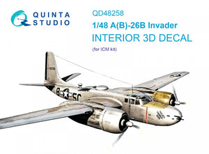 Quinta Studio QD48258 A(B)-26B 3D-Printed &amp;amp; coloured Interior on decal paper (ICM) 1/48