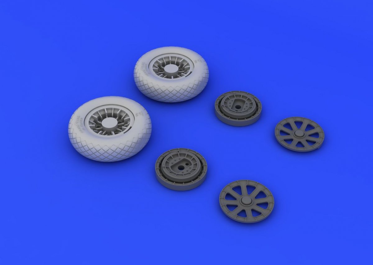 Eduard 632052 F4U-1 wheels diamond pattern 1/32 Tamiya – immagine 3