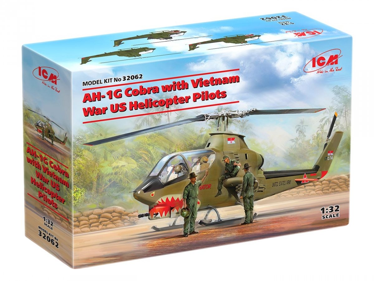 ICM 32062 AH-1G Cobra with Vietnam War US Helicopter Pilots 1/32 – immagine 2