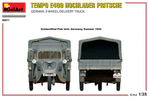 MiniArt 35371 Tempo E400 Hochlader Pritsche German 3-wheel delivery truck 1/35 – immagine 15