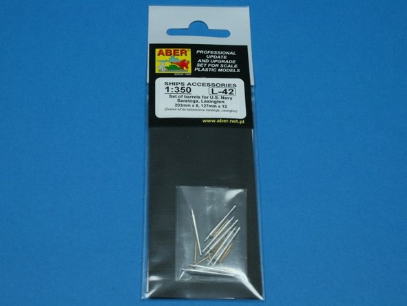 Aber 350L-42 Set of barrels 203mm x 8; 127mm x 12 for Japan Navy Saratoga, Lexington 1/350 – immagine 4