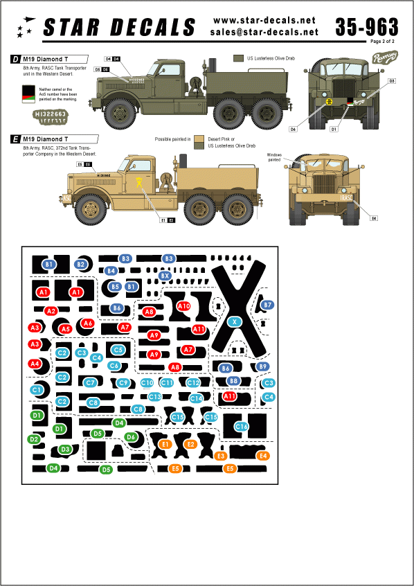 Star Decals 35-963 M19 Diamond Tank transporter #1 1/35 – Bild 2