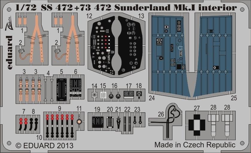 Eduard 73472 Sunderland Mk. I interior S. A. 1/72 ITALERI