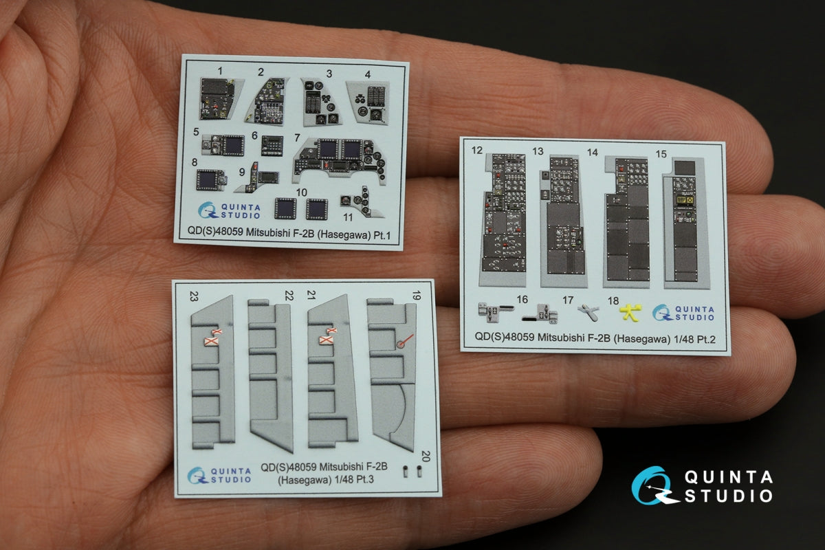Quinta Studio QDS-48059 Mitsubishi F-2B 3D-Printed coloured Interior on decal paper (Hasegawa) (small version) 1/48 – immagine 2