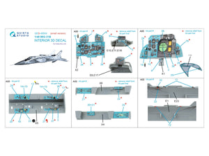 Quinta Studio QDS-48504 MiG-31B 3D-Printed &amp;amp; coloured Interior on decal paper (Hobby Boss) (Small version) 1/48 – immagine 2