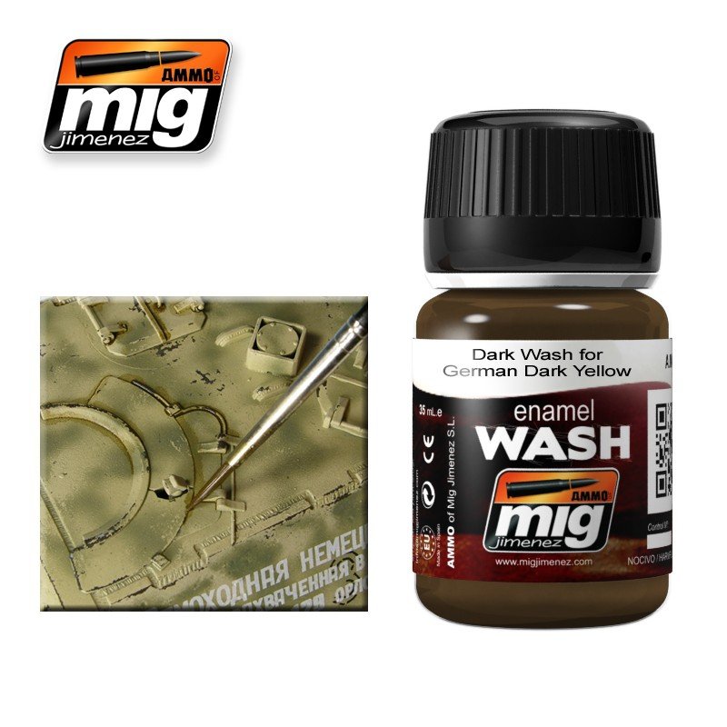 AMMO de Mig Jimenez 1000 BROWN WASH POUR JAUNE FONCÉ ALLEMAND 35ml