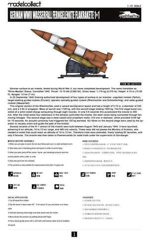 Modelcollect UA72141 German WWII Wasserfall Ferngelenkte Flakrakete 1+1 pack 1/72 – zdjęcie 5