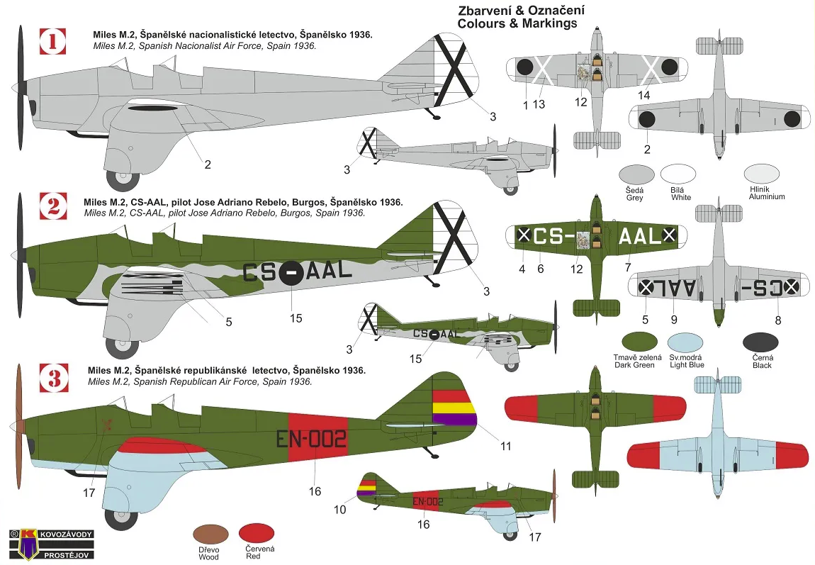 Kovozavody Prostejov KPM0282 Miles M.2H Hawk Major „Over Spain“ 1/72 – immagine 2