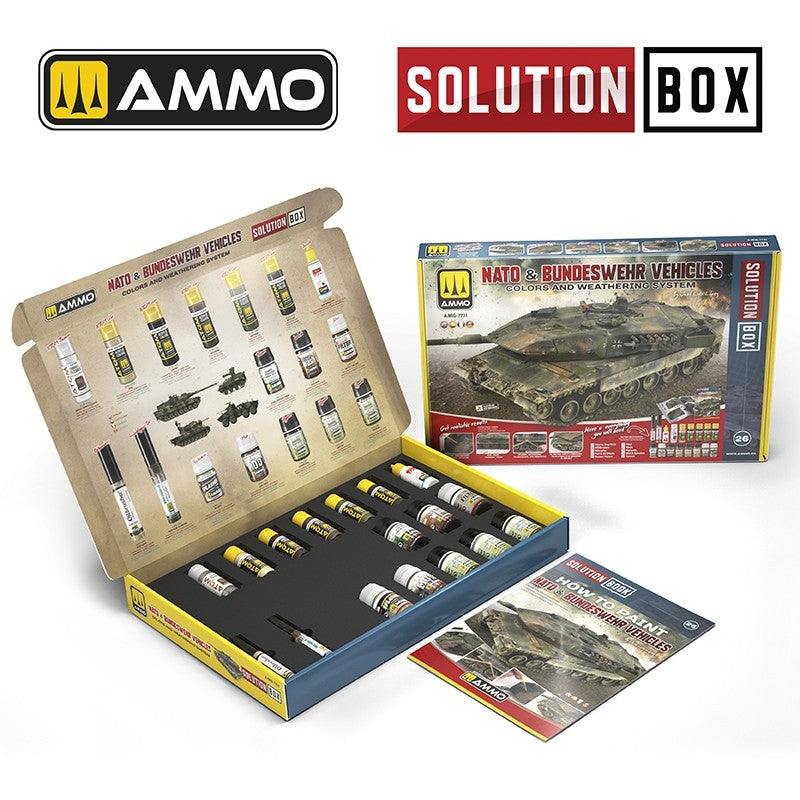 AMMO of Mig Jimenez 7731 SOLUTION BOX 26 – NATO &amp;amp; BUNDESWEHR Vehicles - Colors and Weathering System – Bild 2