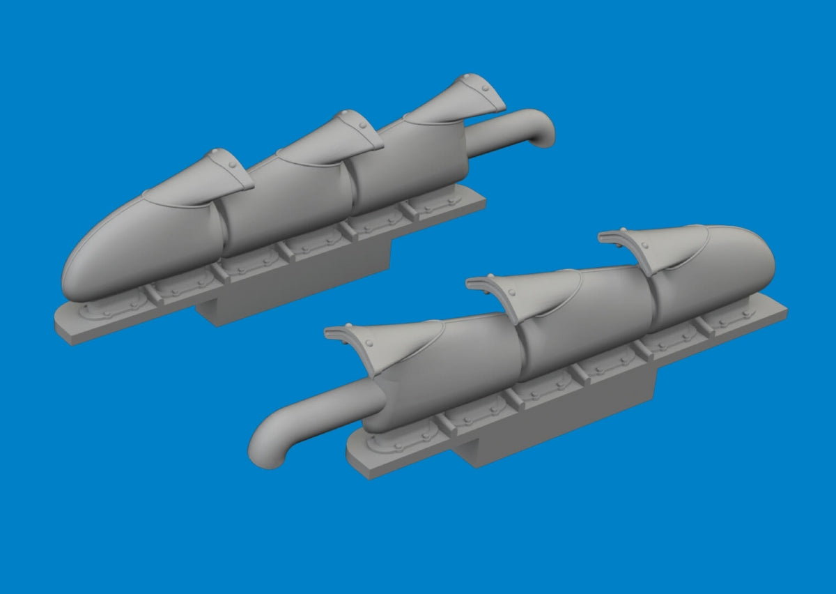 Eduard 672409 Spitfire Mk. V three-stacks exhaust fishtail PRINT Tamiya 1/72 – imagen 3