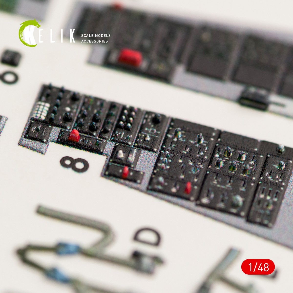 KELIK K48034 F-16C &amp;quot;FIGHTING FALCON&amp;quot; INTERIOR 3D DECALS FOR KINETIC KIT 1/48 – immagine 3