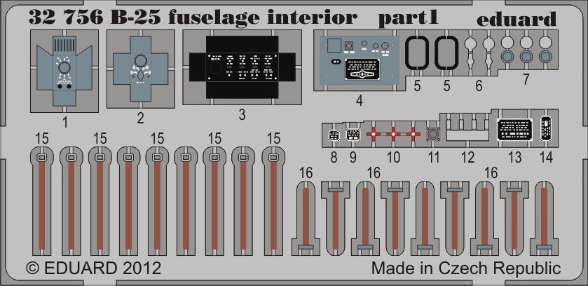Eduard 32756 B-25 fuselage interior 1/32 HK Models