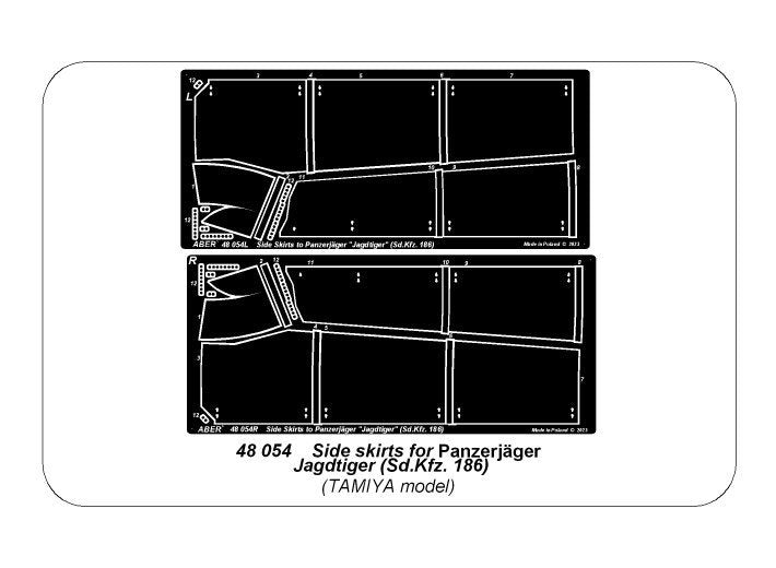 Aber 48054 Jagdtiger Sd.Kfz. 186 – osłony boczne / Side skirts for Jagdtiger Sd.Kfz. 186 1/48 – immagine 5