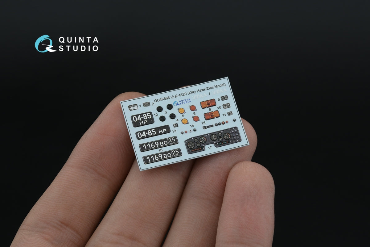 Quinta Studio QD+48568 URAL 4320 3D-Printed &amp;amp; coloured Interior on decal paper (KittyHawk/Zimi model) (with 3D-printed resin parts) 1/48 – Bild 5