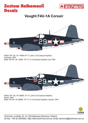 Techmod 32008 - Vought F4U-1A Corsair 1/32 – imagen 2