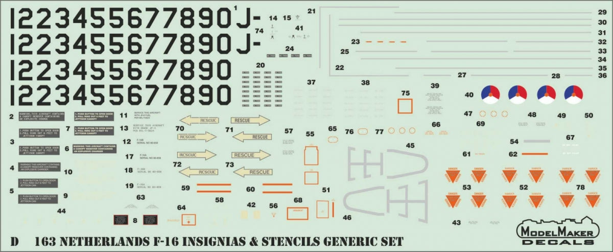 ModelMaker Decals D48160 Dutch F-16 Demo 1994 1/48 – immagine 3