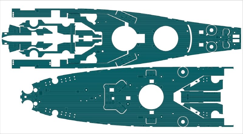Pontos 35026FB USS BB-63 Missouri 1945 Detail Up Set (Deck Blue 20B stained wooden deck) 1/350 – immagine 8