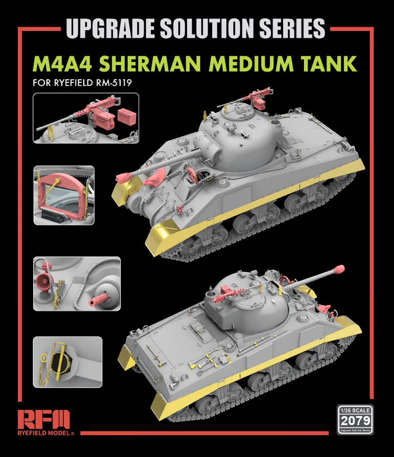 Maquette Rye Field 2079 M4A4 Sherman (Char moyen) - Série Solutions de mise à niveau 1/35