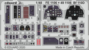 Intérieur du Bf 110D Eduard 491106 au 1/48 DRAGON