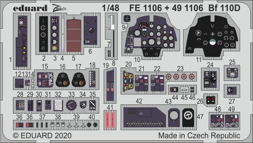 Intérieur du Bf 110D Eduard 491106 au 1/48 DRAGON