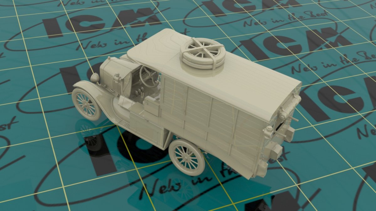 ICM 35665 Model T 1917 Ambulance (early), WWI AAFS Car 1/35 – immagine 3