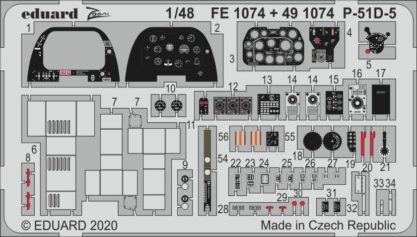 Eduard 491074 P-51D-5 interior 1/48 AIRFIX – zdjęcie 2