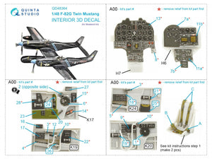 Quinta Studio QD48364 F-82G Twin Mustang 3D-Printed &amp;amp; coloured Interior on decal paper (Modelsvit) 1/48 – Bild 11