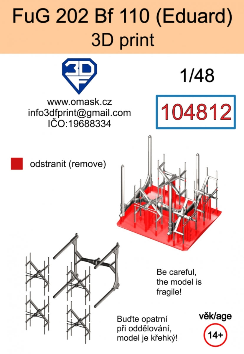 Omask 104812 FuG 202 pro Bf 110 (Eduard) 3D print 1/48 – immagine 2
