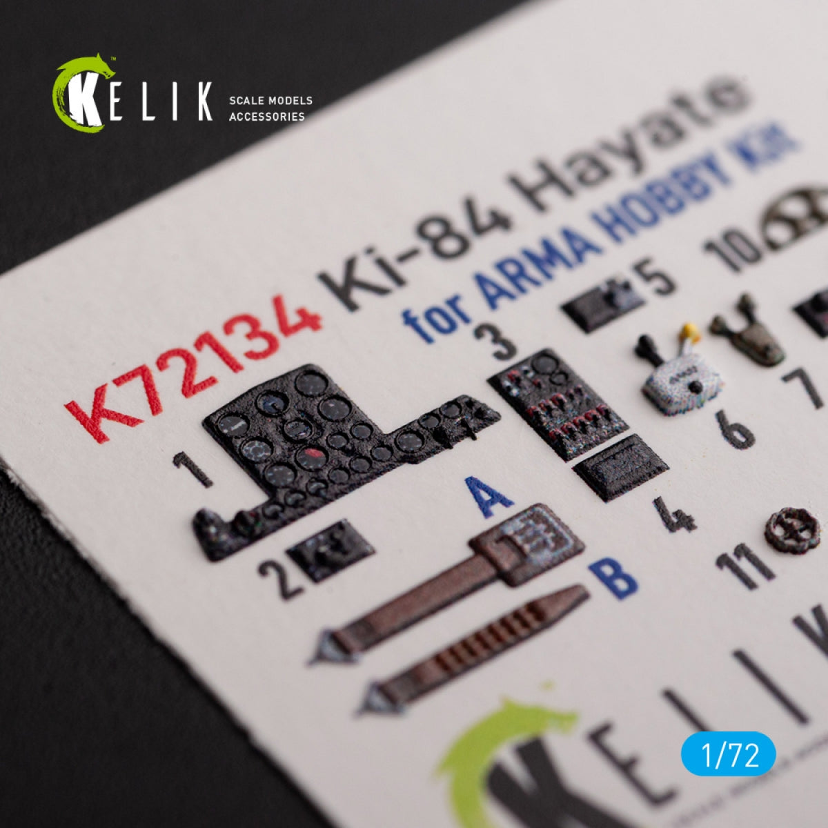KELIK K72134 Ki-84 Hayate - décalcomanies 3D intérieures pour maquette Arma Hobby au 1/72 – image 3