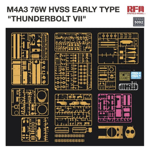 Rye Field Model 5092 M4A3 76W HVSS Early Type &amp;quot;Thunderbolt VII&amp;quot; 1/35 – immagine 3