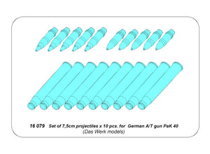 Aber 16079 Set of 7,5cm projectiles x 10 pcs. for German A/T gun PaK 40 1/16 – zdjęcie 5