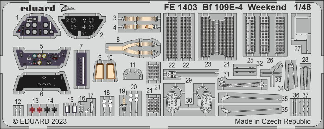 Maquette Eduard FE1403 Bf 109E-4 Weekend Eduard au 1/48
