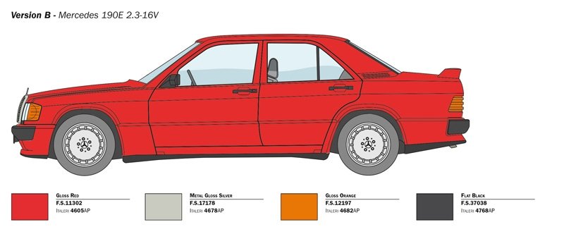 Italeri 3624 Mercedes 190 E 2.3 16V 1/24 – immagine 5