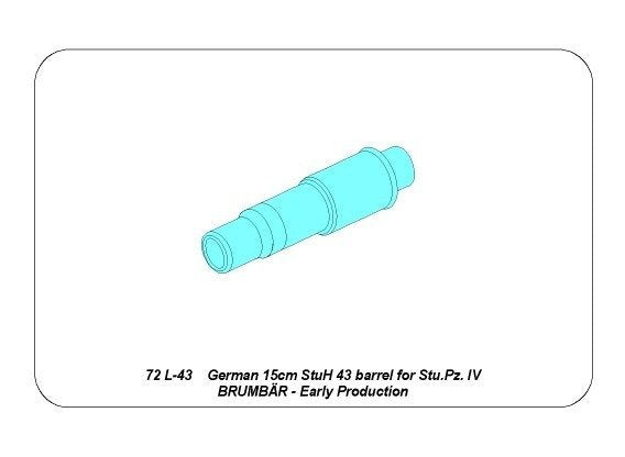 Canon Aber 72L-43 de 15 cm StuH 43 allemand pour Stu.Pz. IV BRUMBAR – Version initiale 1/72 – image 7