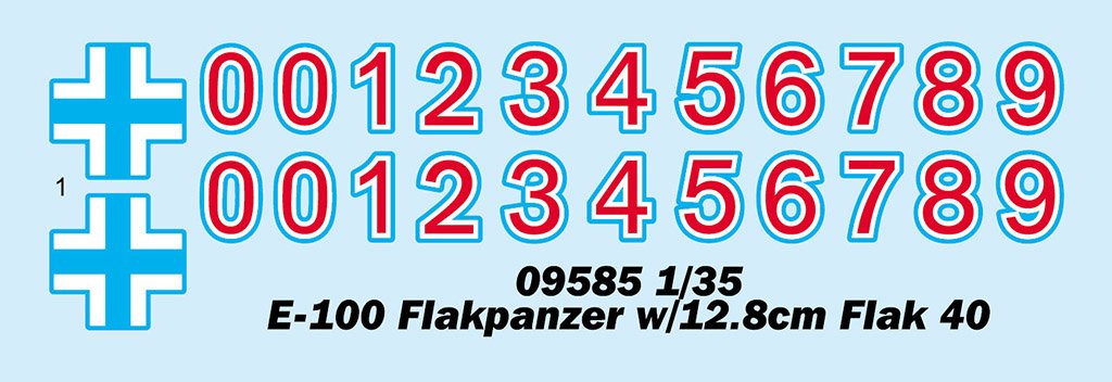 Trumpeter 09585 E-100 Flakpanzer w/12.8cm Flak 40 1/35 – imagen 3