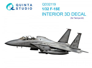 Quinta Studio QD32119 F-15E 3D-Printed &amp;amp; coloured Interior on decal paper ( Tamiya ) 1/32