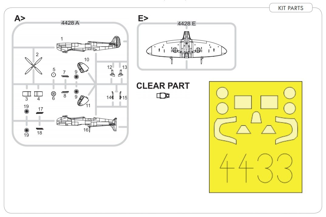 Eduard 4433 Spitfire Mk. IXc late 1/144 – immagine 4