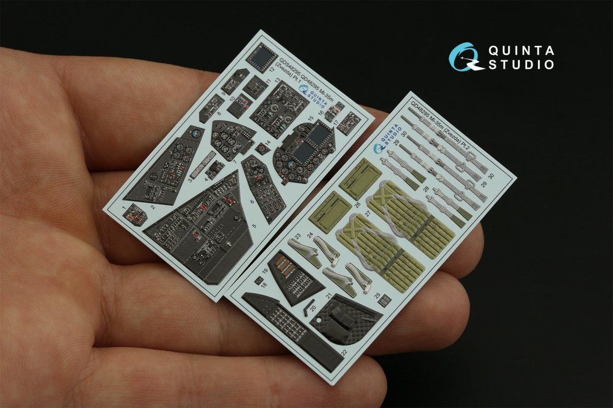 Quinta Studio QD48295 Mi-35M 3D-Printed &amp;amp; coloured Interior on decal paper (Zvezda) 1/48 – immagine 11