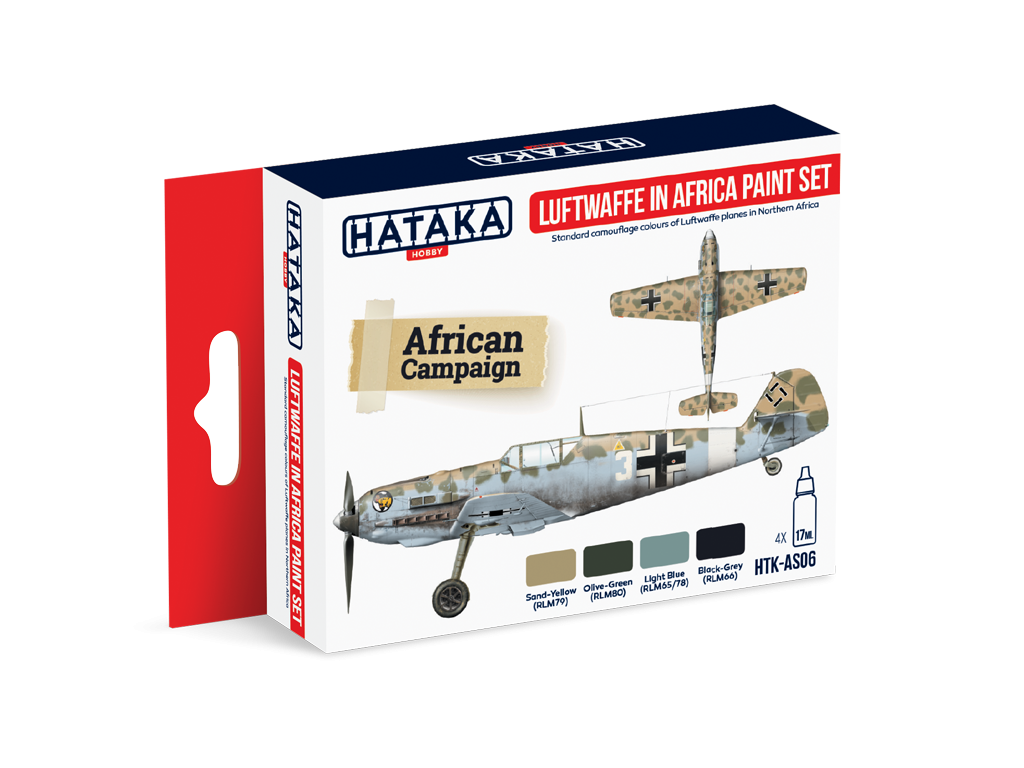 Hataka HTK-AS06 Luftwaffe en Afrique ensemble de peinture 4x17ml 