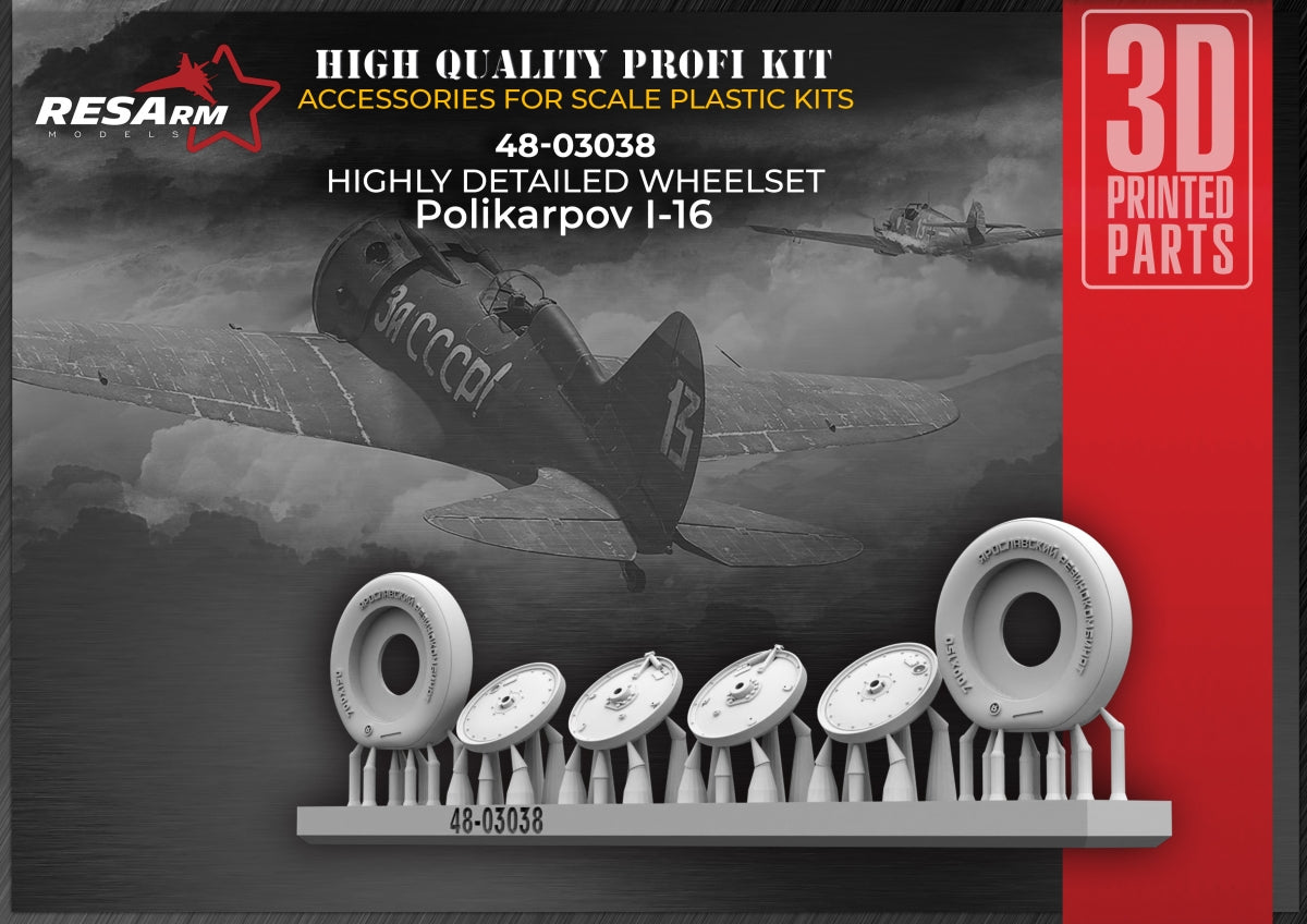 RESArm 48-03038 I 16 - Wheels under load (3D resin printing) 1/48