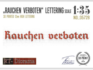RT-Diorama 35728 Letters Set 3 - &amp;quot;Rauchen Verboten&amp;quot; 1/35