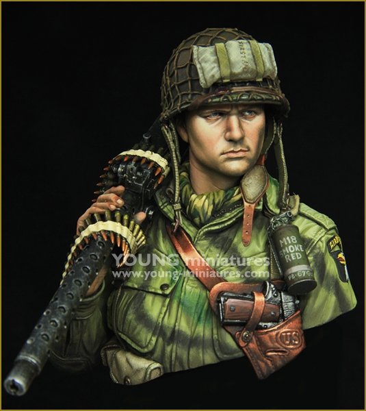Young Miniatures YM1873 WW2 US AIRBORNE with M1919 1/10 – immagine 2